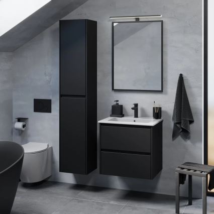 Móvel de casa de banho com lavatório LYKE 60 cm preto