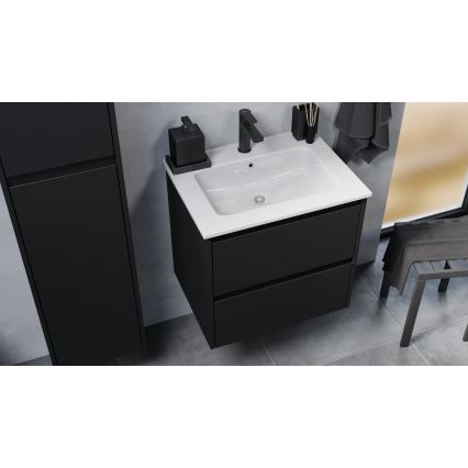 Móvel de casa de banho com lavatório LYKE 60 cm preto