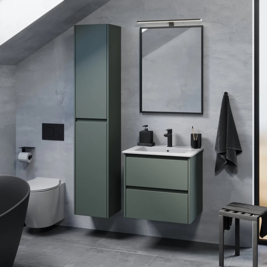Móvel de casa de banho com lavatório LYKE 60 cm verde