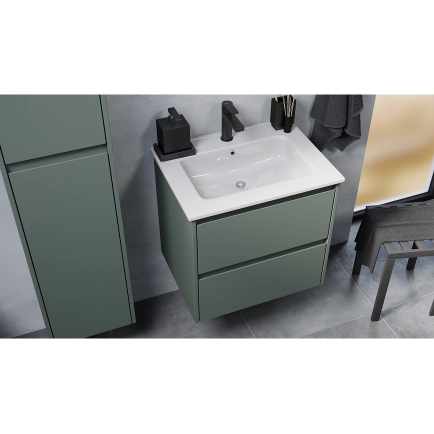 Móvel de casa de banho com lavatório LYKE 60 cm verde