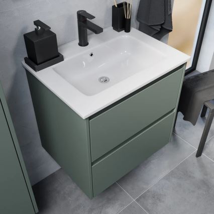Móvel de casa de banho com lavatório LYKE 60 cm verde