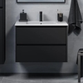 Móvel de casa de banho com lavatório LYKE 80 cm preto