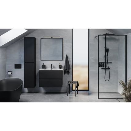 Móvel de casa de banho com lavatório LYKE 80 cm preto