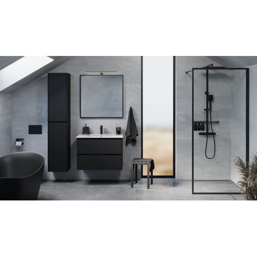 Móvel de casa de banho com lavatório LYKE 80 cm preto
