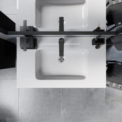 Móvel de casa de banho com lavatório LYKE 80 cm preto