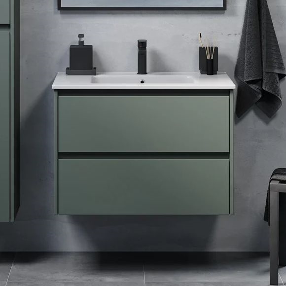 Móvel de casa de banho com lavatório LYKE 80 cm verde