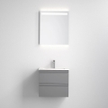 Móvel de casa de banho com lavatório VIGO + espelho de parede com retroiluminação LED/10W/230V IP44 cinzento