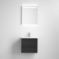 Móvel de casa de banho com lavatório VIGO + espelho de parede LED com iluminação integrada LED/10W/230V IP44 preto