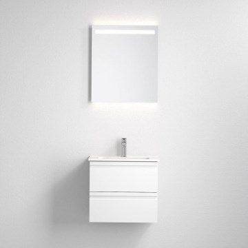 Móvel de casa de banho com lavatório VIGO + espelho de parede retroiluminado LED/10W/230V IP44 branco
