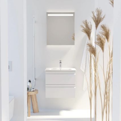 Móvel de casa de banho com lavatório VIGO + espelho de parede retroiluminado LED/10W/230V IP44 branco