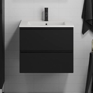 Móvel de casa de banho HENRY 61 cm com lavatório, preto