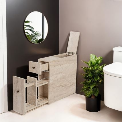 Móvel de casa de banho MELODY, acabamento em mármore bege