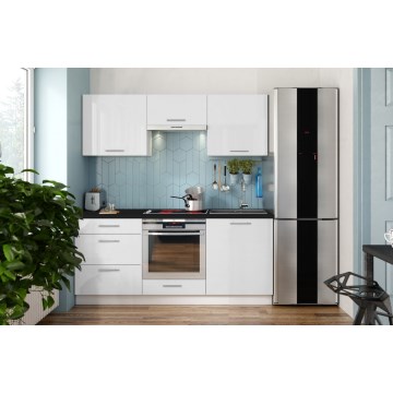Móvel de cozinha CELESTE 180 cm branco lacado brilhante
