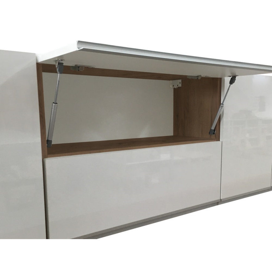 Móvel de cozinha MARINA 180 cm, carvalho craft/branco lacado brilhante