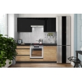 Móvel de cozinha MARINA 180 cm carvalho craft/preto brilhante