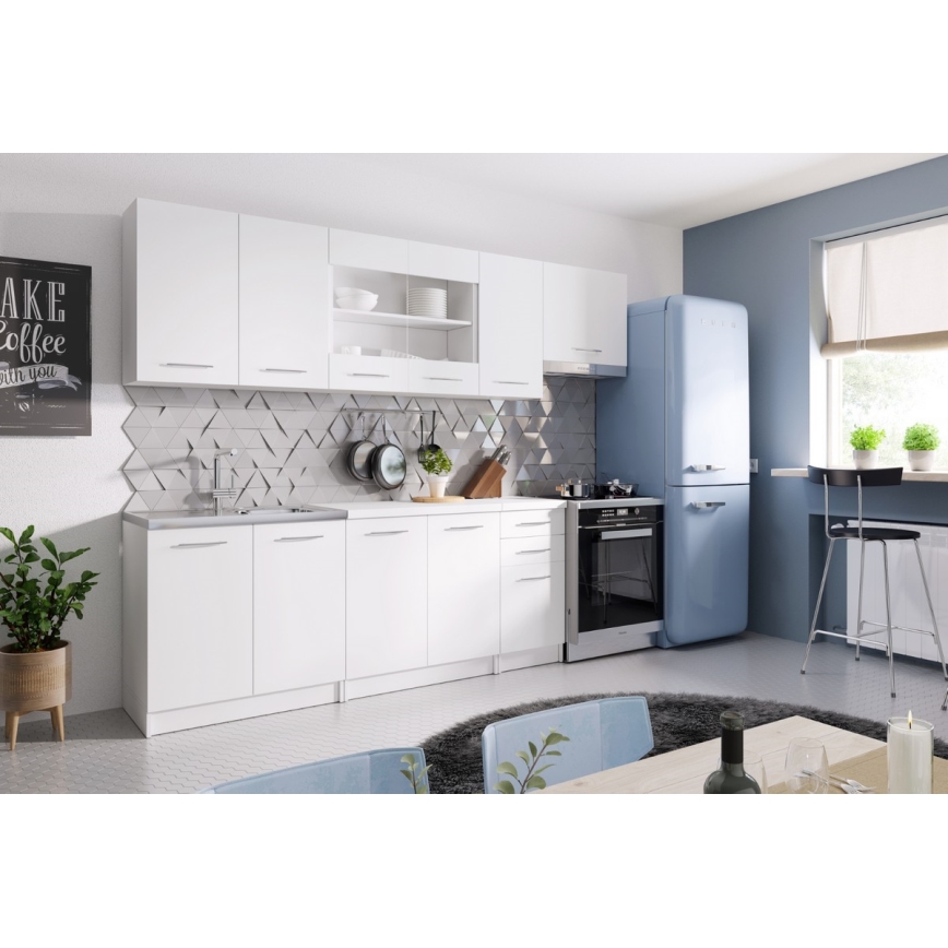 Móvel de cozinha MARISA 260 cm branco