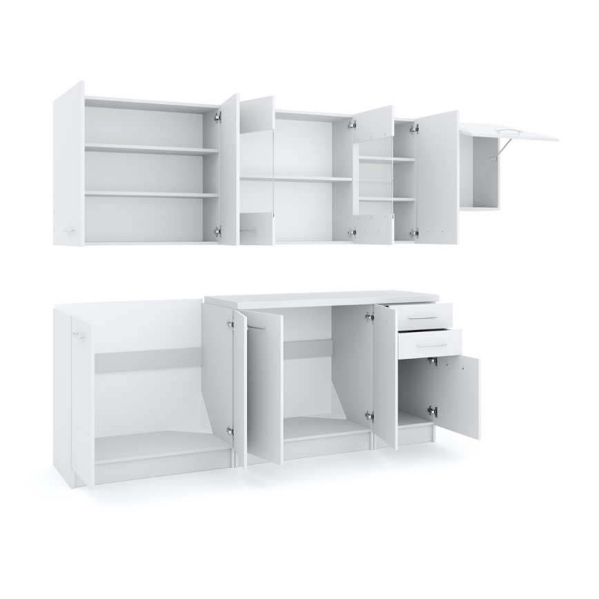 Móvel de cozinha MARISA 260 cm branco