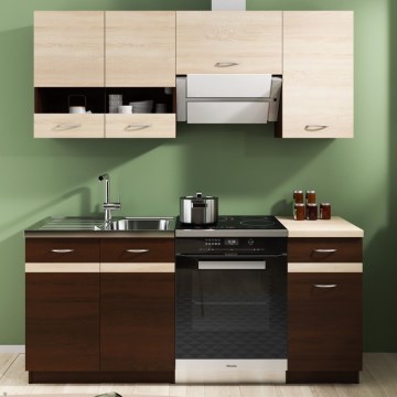 Móvel de cozinha VALERIA 180 cm, carvalho sonoma/castanho