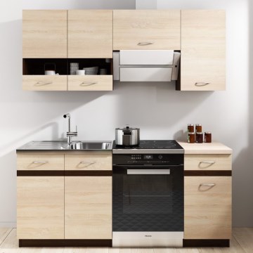 Móvel de cozinha VALERIA 180 cm castanho/carvalho sonoma