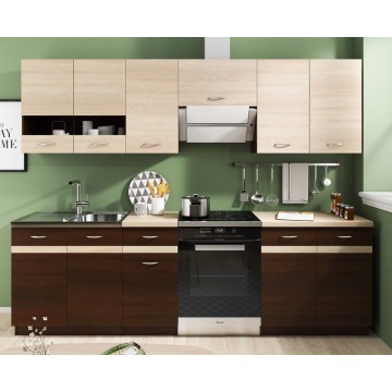 Móvel de cozinha VALERIA 240 cm carvalho sonoma/castanho