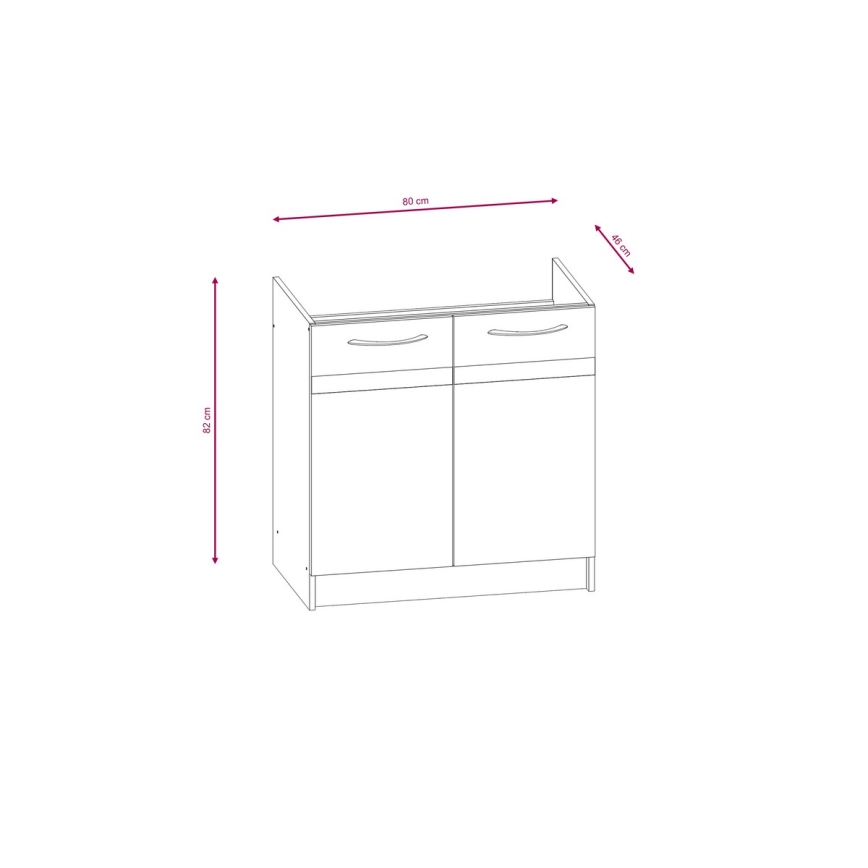 Móvel de cozinha VALERIA 240 cm carvalho sonoma/castanho