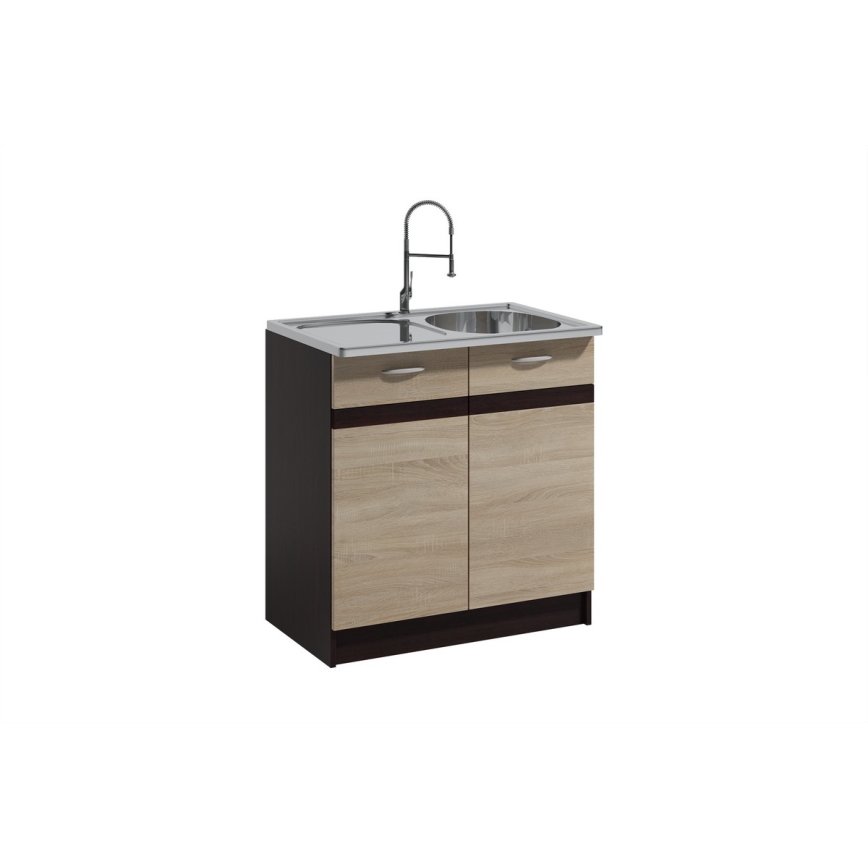 Móvel de cozinha VALERIA 240 cm castanho/carvalho sonoma