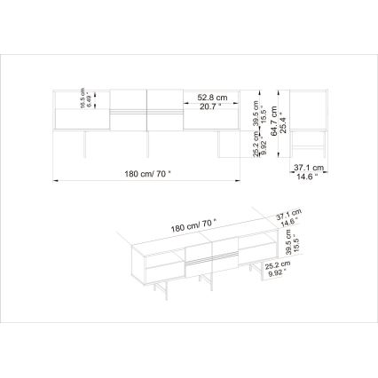 Móvel de TV DERIN 64,7x180 cm branco