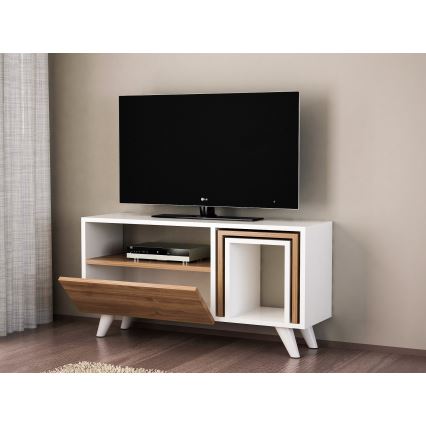Móvel de TV NOVELLA 51x90 cm branco/castanho