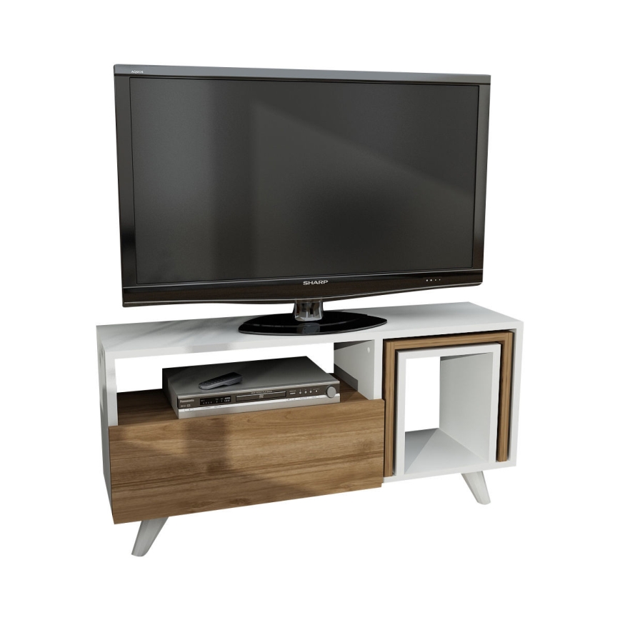 Móvel de TV NOVELLA 51x90 cm branco/castanho
