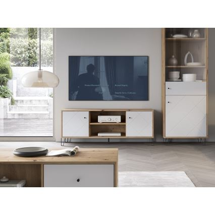Móvel para TV SULA carvalho artisan/branco
