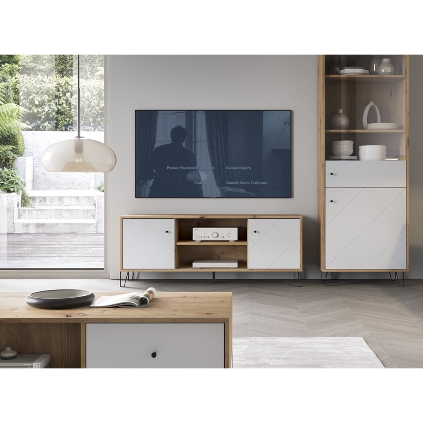 Móvel para TV SULA carvalho artisan/branco