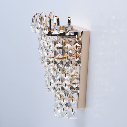 MW-LIGHT - Luz de parede de cristal ADELARD 1xE14/60W/230V ouro