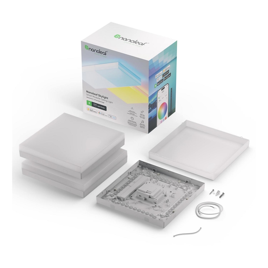 Nanoleaf - CONJUNTO 3x Iluminação de teto RGBW com regulação SKYLIGHT 1xLED/18W/230V + 2xLED/16W/230V 2700-6500K Wi-Fi