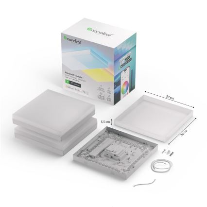Nanoleaf - CONJUNTO 3x Iluminação de teto RGBW com regulação SKYLIGHT 1xLED/18W/230V + 2xLED/16W/230V 2700-6500K Wi-Fi