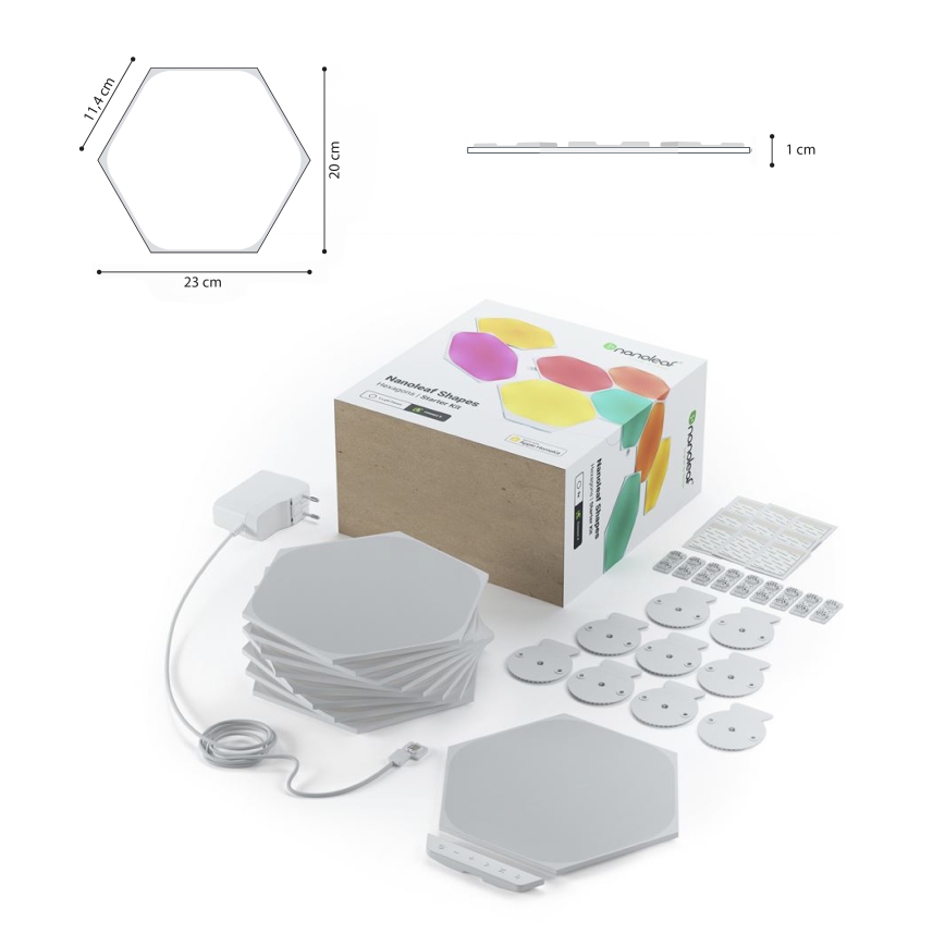 Nanoleaf - CONJUNTO 9x LED RGB Painel com regulação SHAPES HEXAGON LED/2W/230V 1200-6500K Wi-Fi