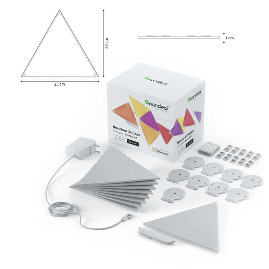 Nanoleaf - CONJUNTO 9x Painel LED RGB com regulação TRIÂNGULOS LED/1,5W Wi-Fi