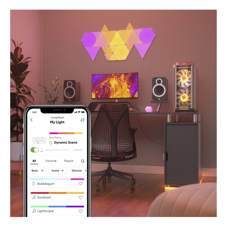 Nanoleaf - CONJUNTO 15x LED RGB Painel de escurecimento TRIÂNGULOS LED/1,5/230V Wi-Fi