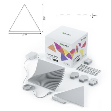 Nanoleaf - CONJUNTO 15x LED RGB Painel de escurecimento TRIÂNGULOS LED/1,5/230V Wi-Fi