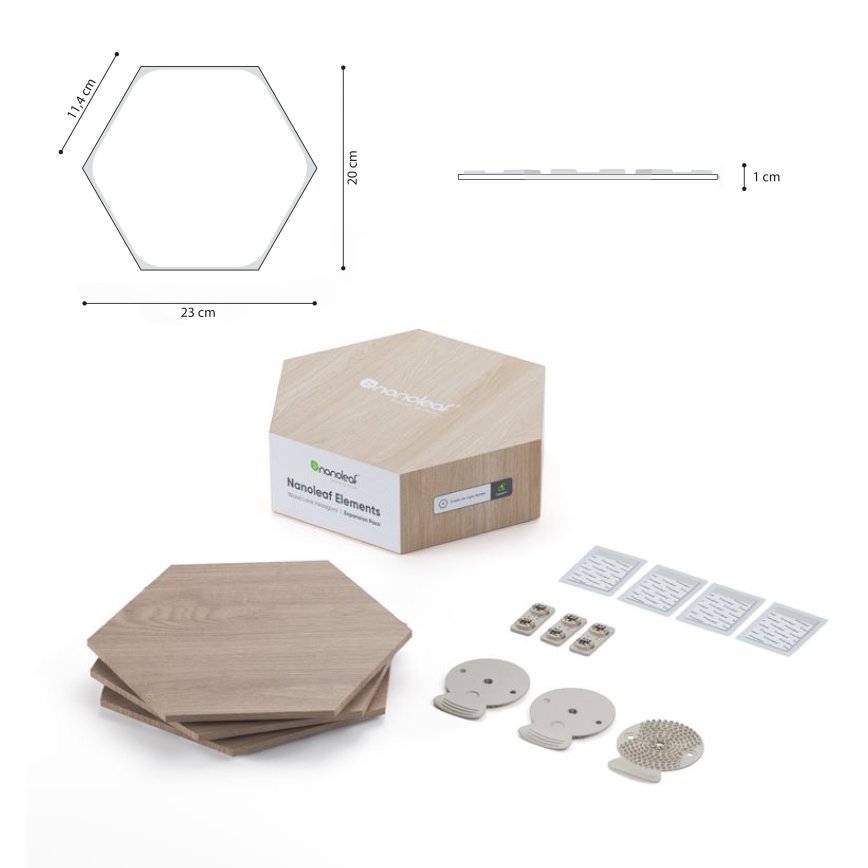 Nanoleaf - CONJUNTO 3x Painel LED com regulação HEXAGONS LED/2W/230V Wi-Fi