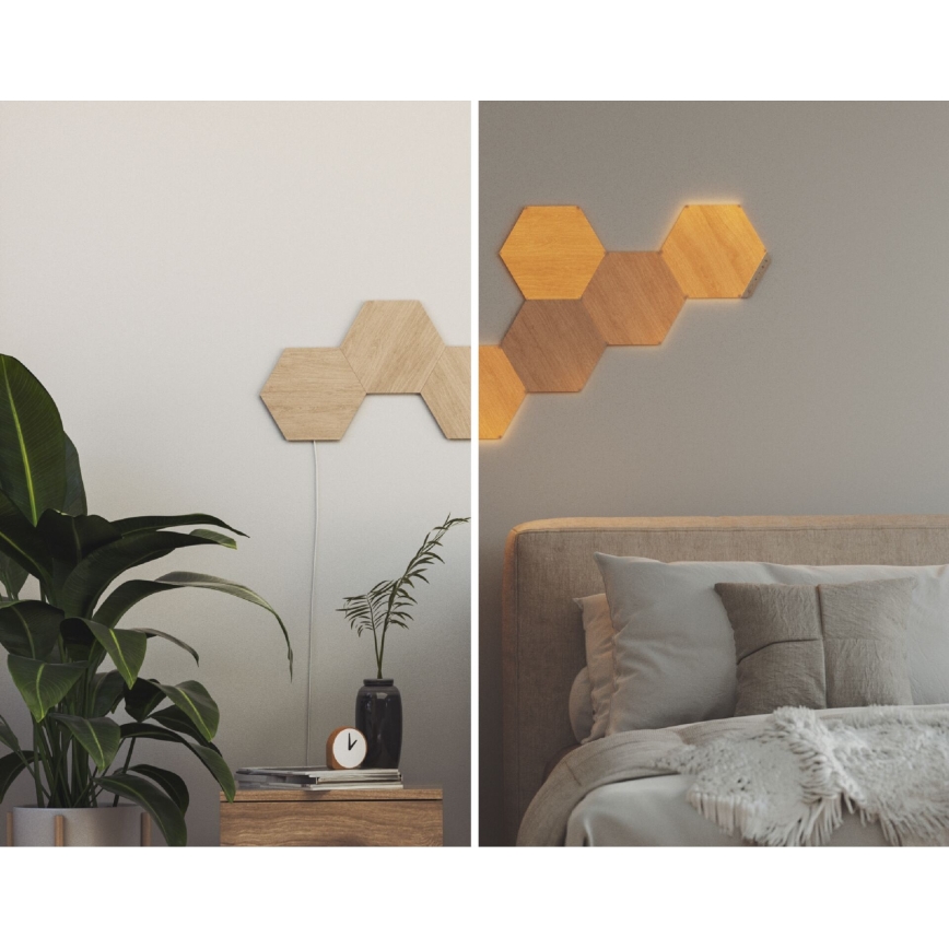 Nanoleaf - CONJUNTO 3x Painel LED com regulação HEXAGONS LED/2W/230V Wi-Fi