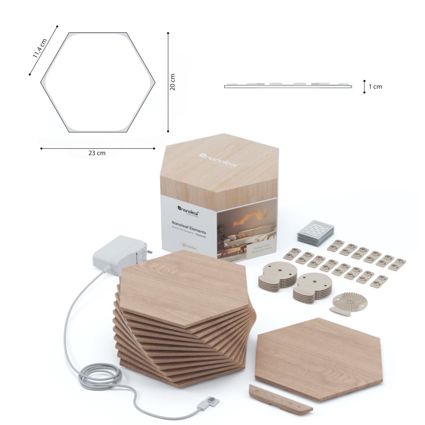 Nanoleaf - CONJUNTO 13x Painel LED com regulação HEXAGONS LED/2W/230V Wi-Fi