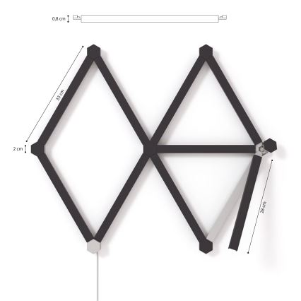 Nanoleaf - Conjunto de coberturas LINES 9 unid. preto mate