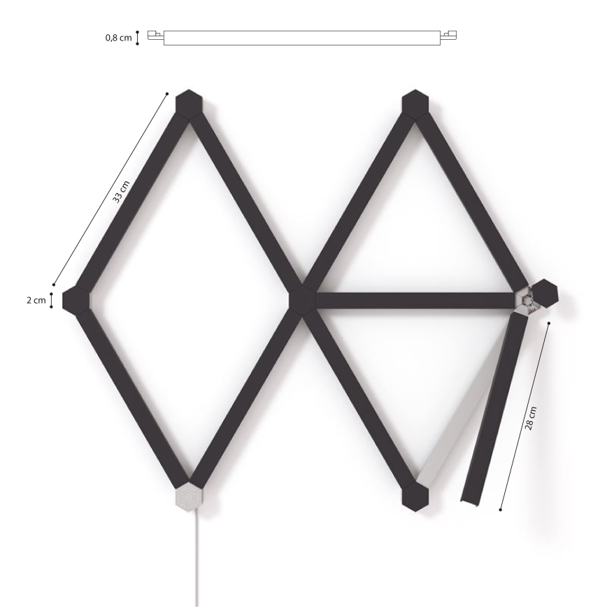 Nanoleaf - Conjunto de coberturas LINES 9 unid. preto mate
