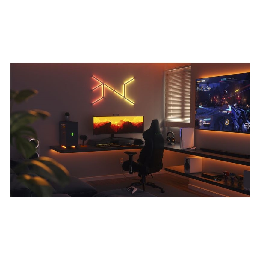 Nanoleaf - CONJUNTO 9x Painéis LED RGBW Regulação carril LINES LED/2W/230V 1200-6000K Wi-Fi