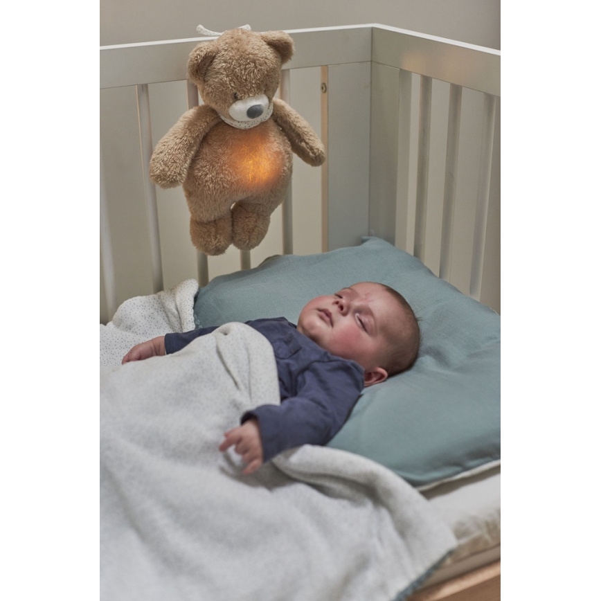 Nattou - Amigo aconchegante com melodia e iluminação SLEEPY BEAR 4em1 castanho