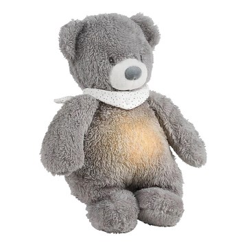 Nattou - Amigo aconchegante com melodia e iluminação SLEEPY BEAR 4em1 cinzento