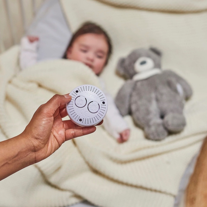 Nattou - Amigo aconchegante com melodia e iluminação SLEEPY BEAR 4em1 cinzento