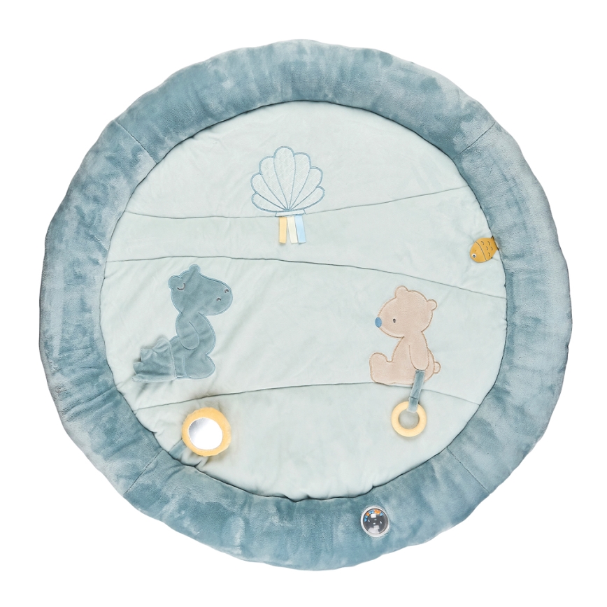 Nattou - Cobertor infantil para brincar com um arco ROMEO, JULES & SALLY azul