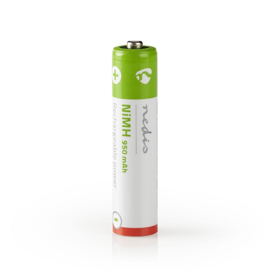 4 pcs Pilhas recarregáveis AAA Ni-MH/1.2V/950mAh