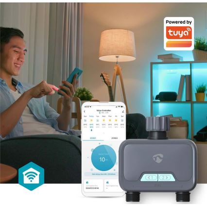Regulador do fluxo da água 4xAA Wi-Fi Tuya IP54
